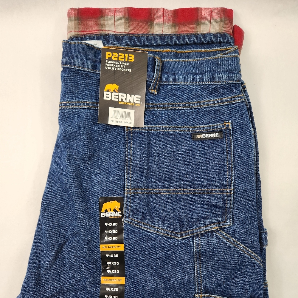 NEW Berne Mens lined Jean's 44 x 30.